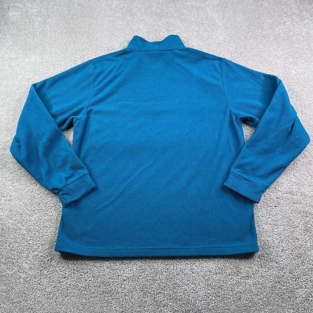 Sahalie Fleece Sweater Womens Medium Blue Butterfleece Quarter‎ Zip Pullover